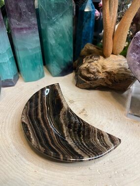 Chocolate Calcite Moon Bowl